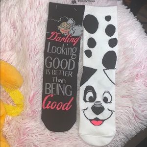 Disney park 101 Dalmatian and Cruela De Vil Socks